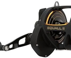 PENN Squall II Lever Drag Fishing Reel, Size 60, Graphite Body and Sideplates, Stainless Steel Main and Pinion Gears, Powerful PENN Dura-Drag 2