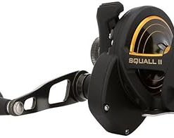 PENN Squall II Lever Drag Fishing Reel, Size 25, Graphite Body and Sideplates, Stainless Steel Main and Pinion Gears, Powerful PENN Dura-Drag 2