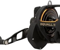PENN Squall II Lever Drag Fishing Reel, Size 50, Graphite Body and Sideplates, Stainless Steel Main and Pinion Gears, Powerful PENN Dura-Drag 2