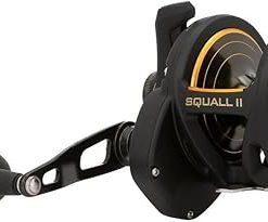 PENN Squall II Lever Drag Fishing Reel, Size 40, Graphite Body and Sideplates, Stainless Steel Main and Pinion Gears, Powerful PENN Dura-Drag 2