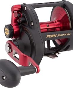 Fathom Lever Drag Conventional Reel 60sz, 5Brg, 40 lb Drag, 355 yrds 50lb test, single High speed 7.1:1 27.3 oz, LH