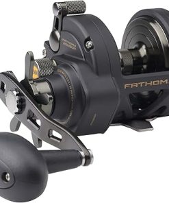 PENN Fathom II Star Drag Reel, Size 25 Fishing Reel, Right Handle Position, Gear Ratio 4.8:1, Black Gold