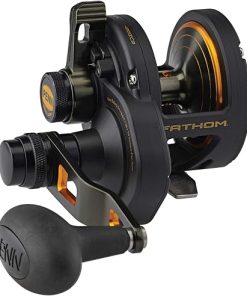 PENN Fishing Penn Fathom Lever Drag 2 Speed Conventional Fishing Reel, Black Gold, 15XN (FTH15XNLD2)