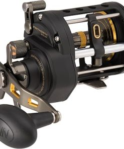 Penn 1481307 Fathom Ii Level Wind Saltwater Casting Reel, 20, 5.1 Gear Ratio, 30" Retrieve Rate, 5 Bearings, 30 lb Max Drag, Right Hand, Black Gold