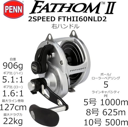 Fathom II Lever Drag 2 Speed - 60NLD2 CV Reel Box - Image 2